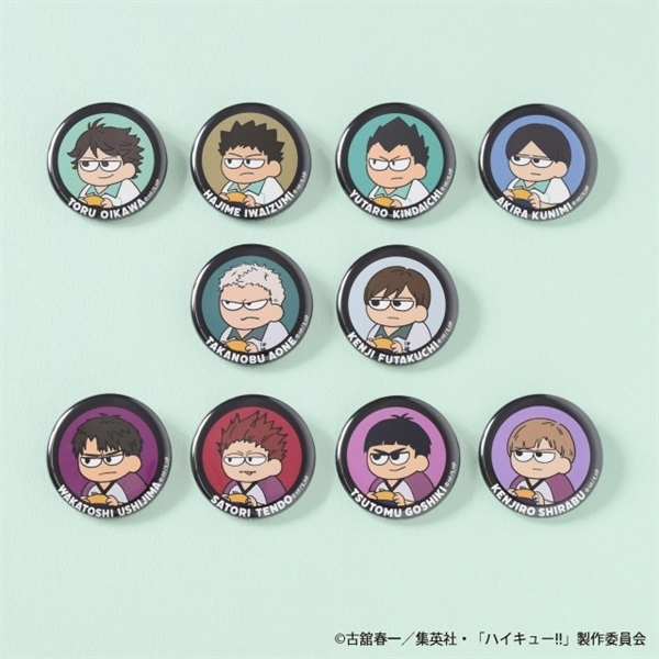 【排球少年】 胸章(隨機) B10◆アニメ版/ジロリ  缶バッジ 仙台