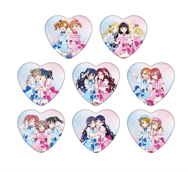 【Love Live! Sunshine!!（Aqours）】隨機心型徽章(μs×Aqours) 全8種